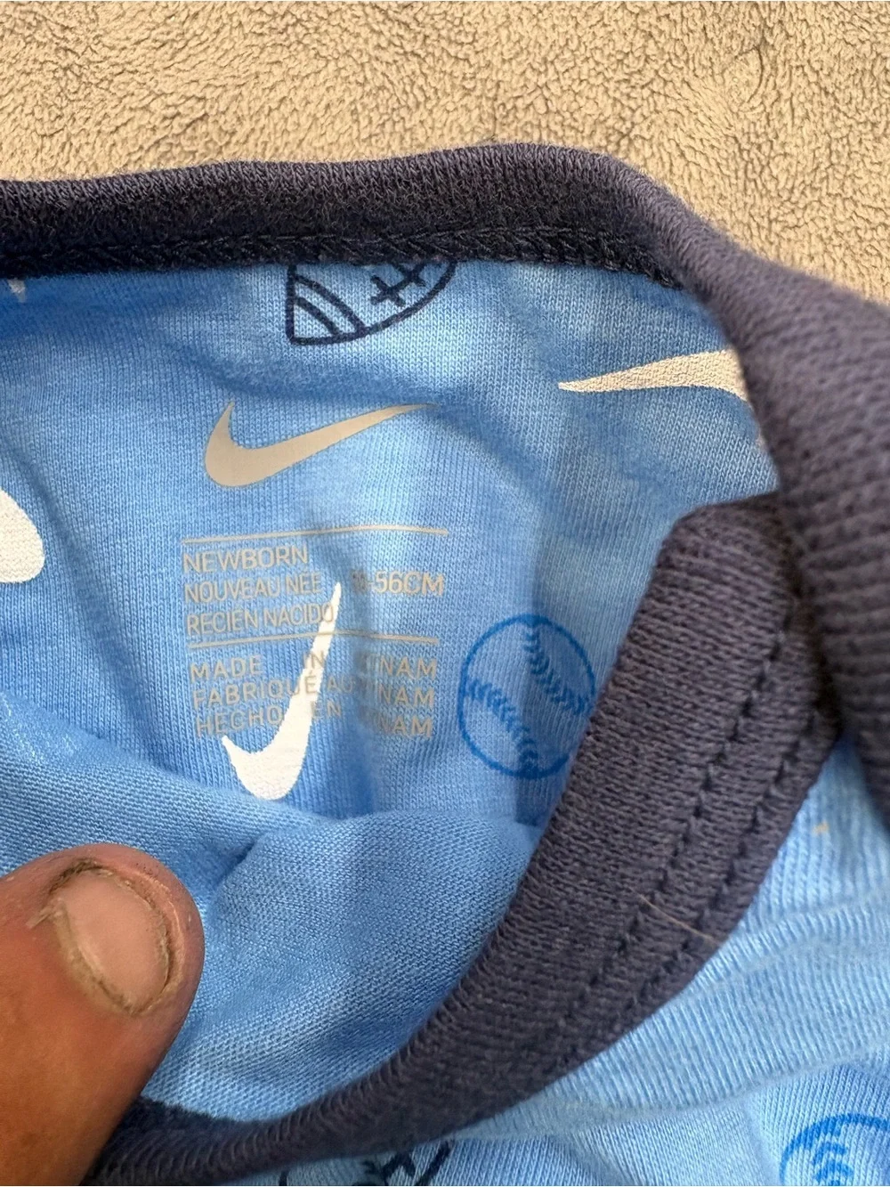 Nike Blue & Light Blue Baby Bodysuit Set with Sports Print